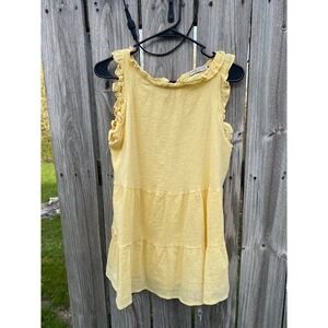Chance or Fate Yellow Ruffle Tiered Babydoll Tank Top 1X